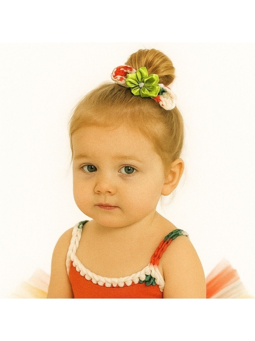 Hand Crafted face scrubber and hair scrunchie hand knit crochet Chritsmas gifs